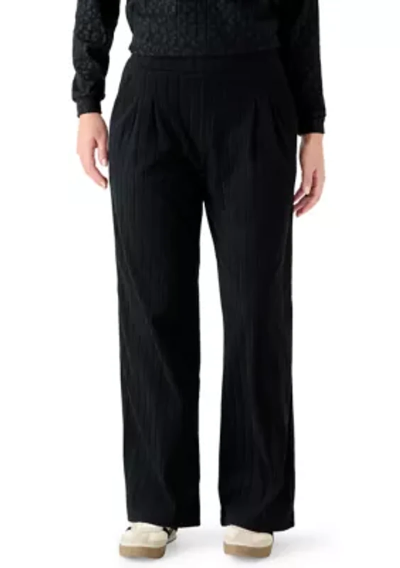 Women's Brushed Ribbed Wide Leg Pants