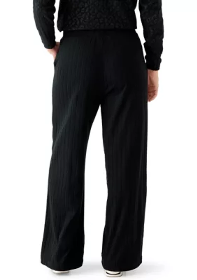 Women's Brushed Ribbed Wide Leg Pants