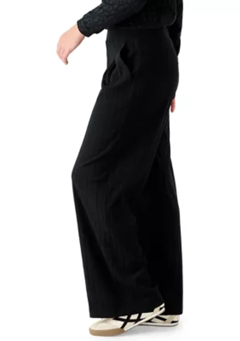 Women's Brushed Ribbed Wide Leg Pants