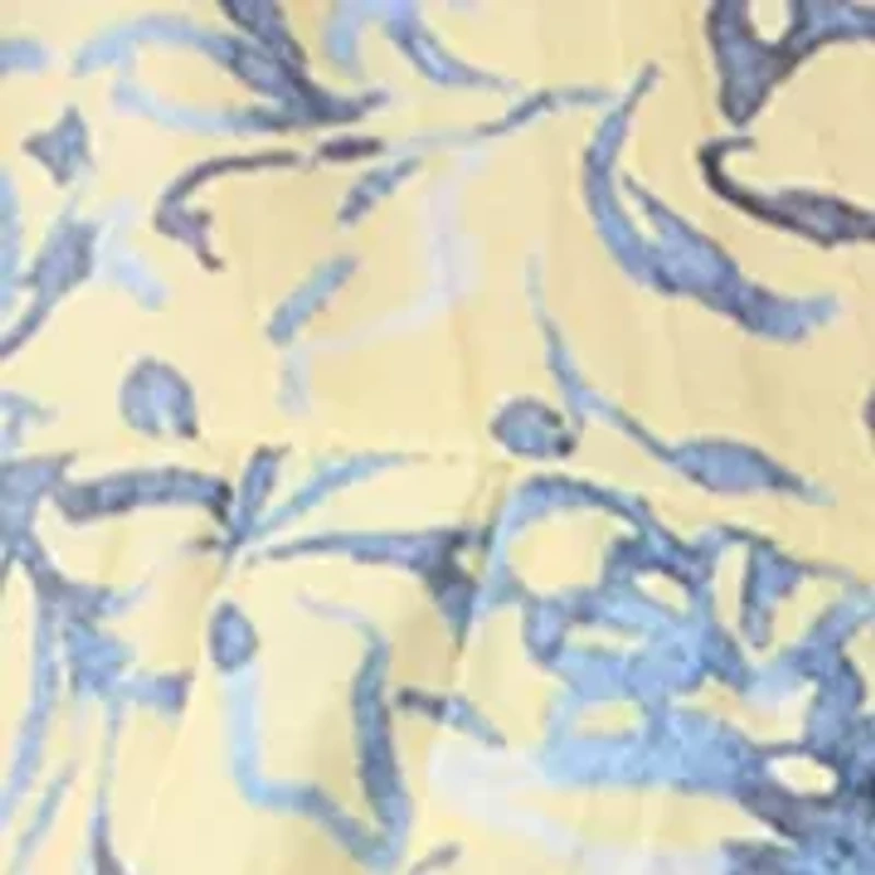 Petite Long Sleeve Notch Neck Printed Top