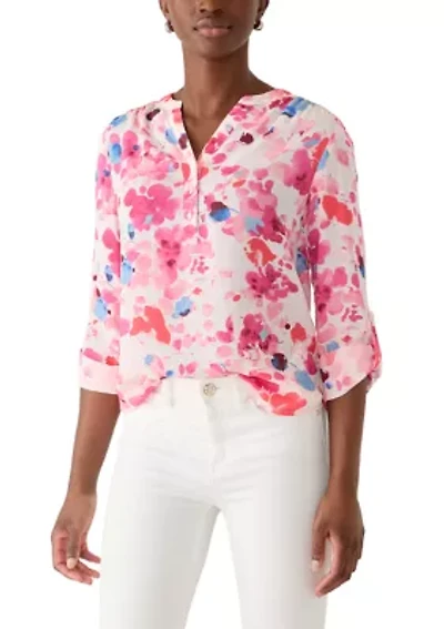 Petite Long Sleeve Henley Top