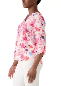 Petite Long Sleeve Henley Top