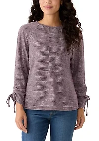 Petite Chevron Two Tone Knit Top