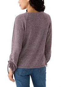 Petite Chevron Two Tone Knit Top