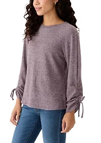 Petite Chevron Two Tone Knit Top