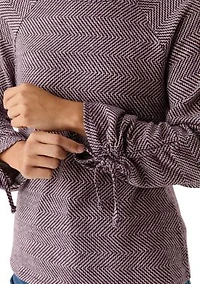 Petite Chevron Two Tone Knit Top