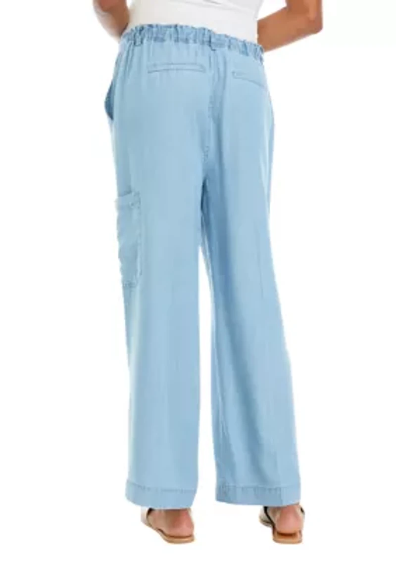 Women's Wide Leg Chambray Pants