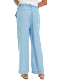 Women's Wide Leg Chambray Pants