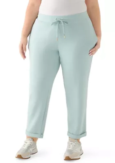 Plus Scuba Piqué Cuffed Pants