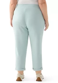 Plus Scuba Piqué Cuffed Pants