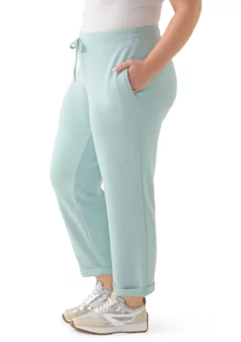 Plus Scuba Piqué Cuffed Pants