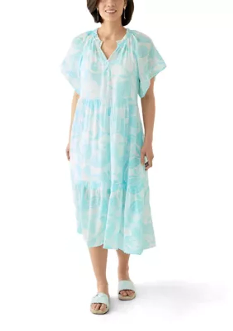 Petite Flutter Sleeve Midi Dress