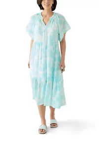 Petite Flutter Sleeve Midi Dress