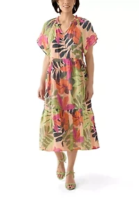 Petite Flutter Sleeve Midi Dress