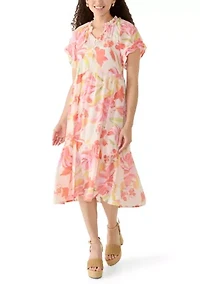 Petite Flutter Sleeve Midi Dress