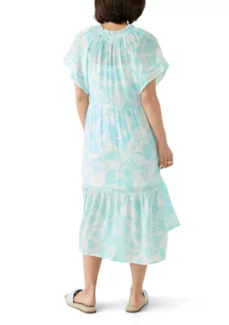 Petite Flutter Sleeve Midi Dress