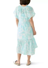 Petite Flutter Sleeve Midi Dress