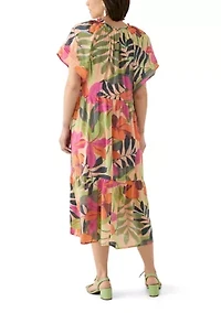 Petite Flutter Sleeve Midi Dress