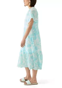 Petite Flutter Sleeve Midi Dress