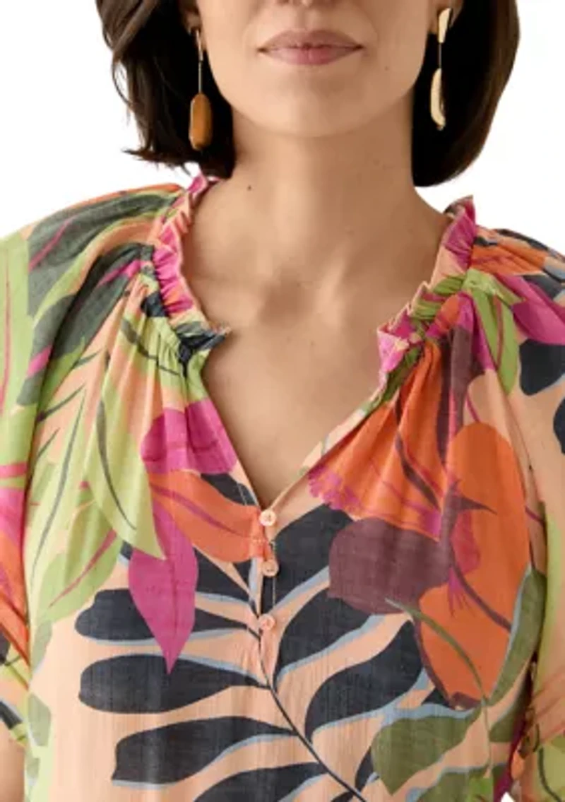 Petite Flutter Sleeve Midi Dress