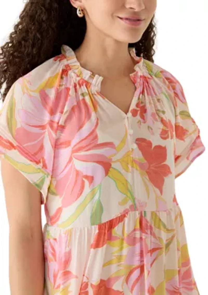 Petite Flutter Sleeve Midi Dress