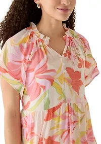 Petite Flutter Sleeve Midi Dress