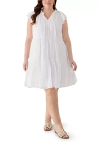 Plus Flutter Sleeve Dress