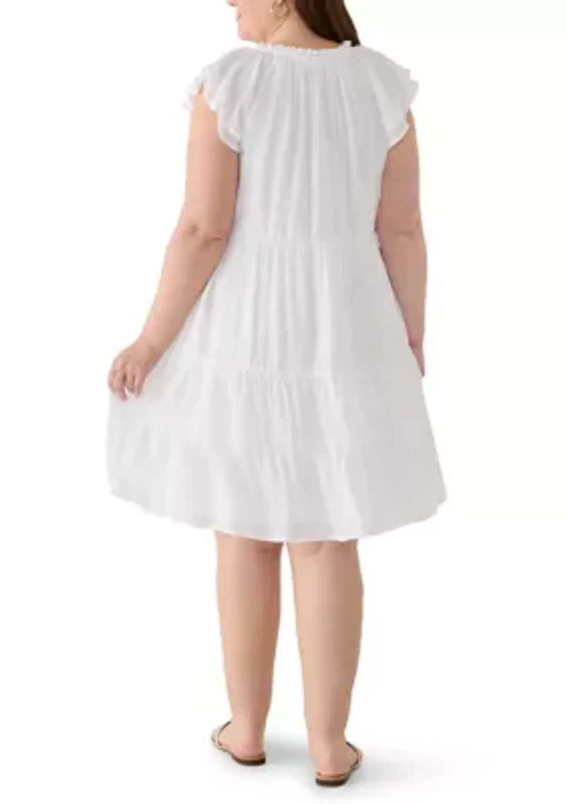 Plus Flutter Sleeve Dress