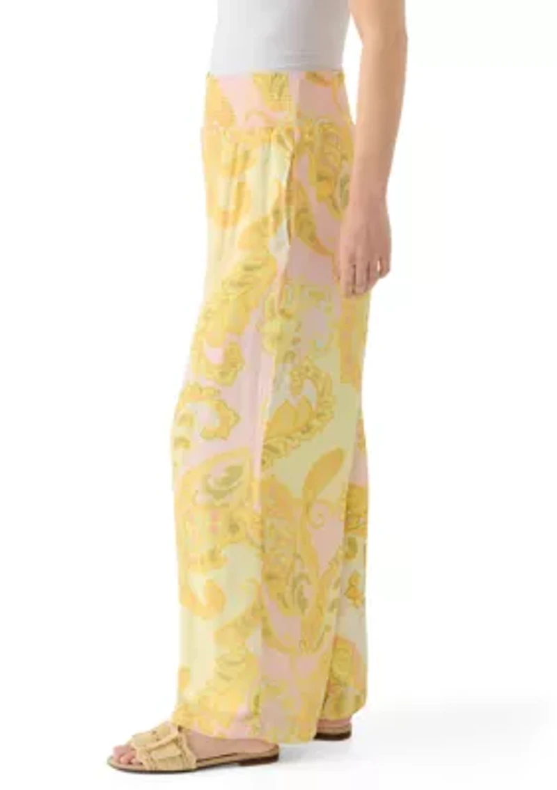 Petite Pull On Wide Leg Pants