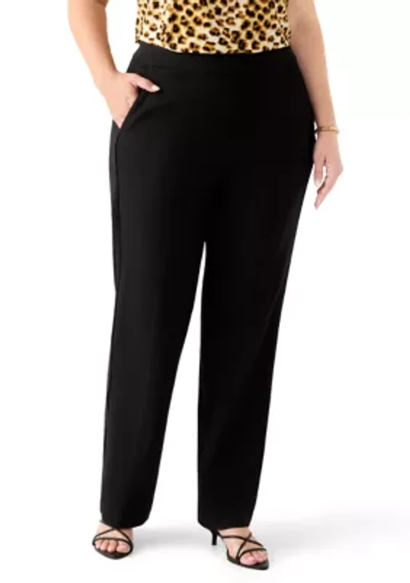 Plus Ponte Straight Pants