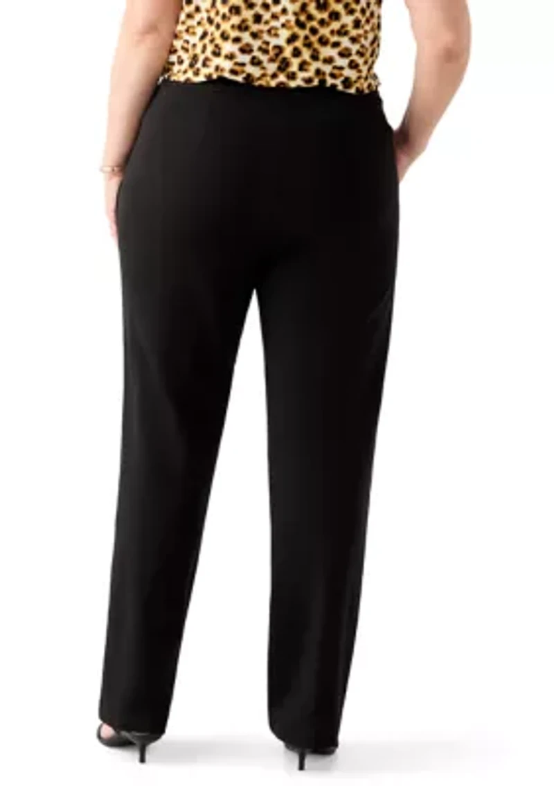 Plus Ponte Straight Pants
