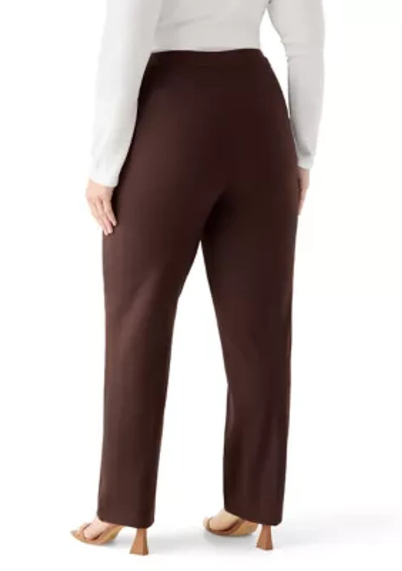 Plus Ponte Straight Pants