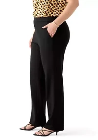 Plus Ponte Straight Pants