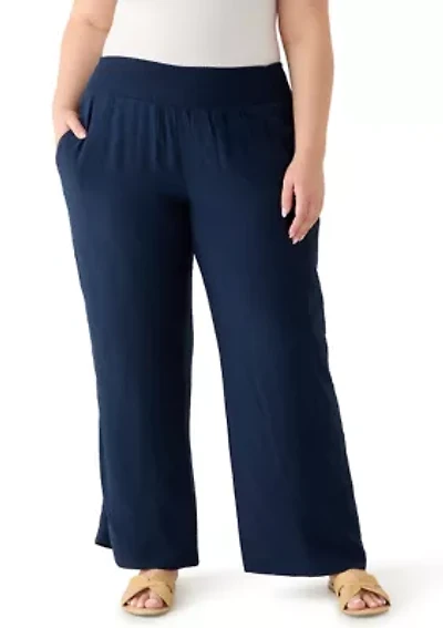 Plus Slub Pants