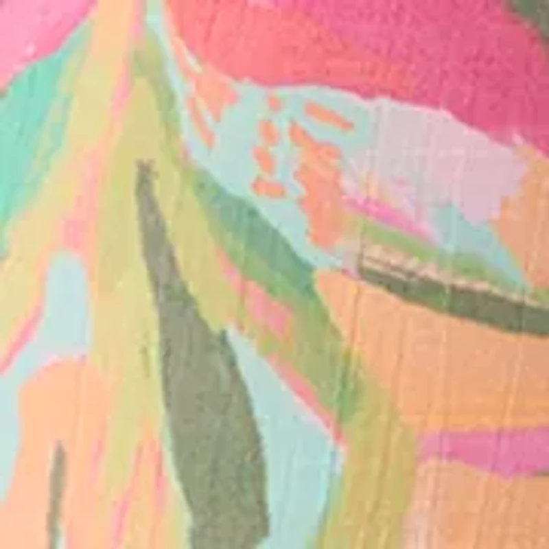 Plus Printed Slub Pants