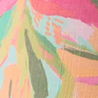 Plus Printed Slub Pants