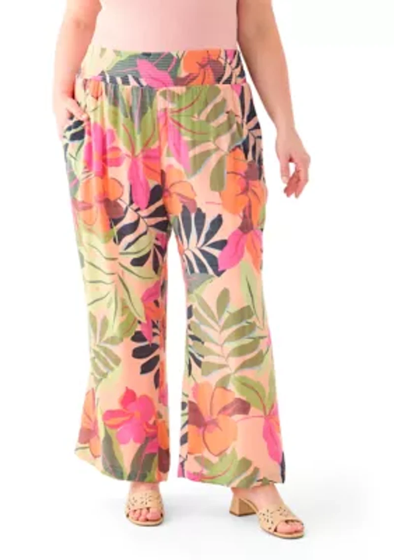Plus Striped Slub Pants