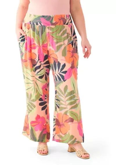 Plus Striped Slub Pants
