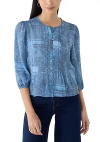 Petite Three-Quarter Sleeve Top