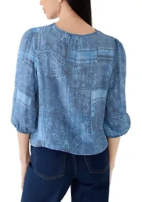Petite Three-Quarter Sleeve Top