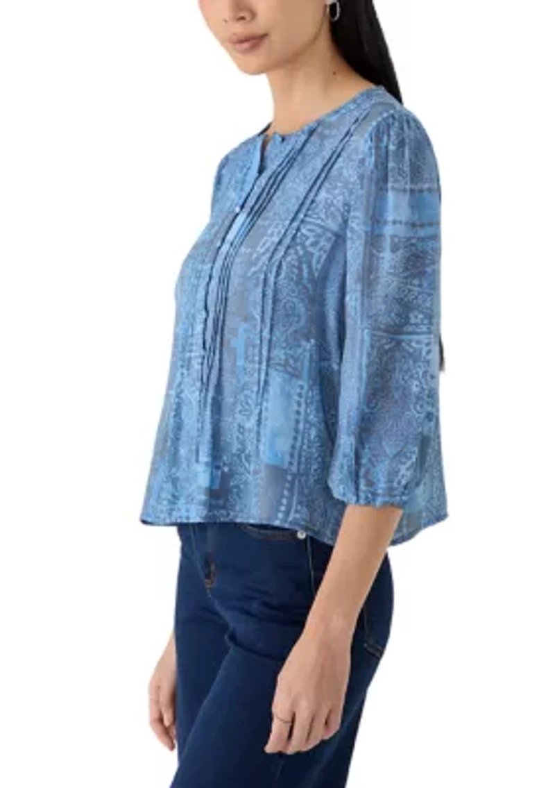 Petite Three-Quarter Sleeve Top
