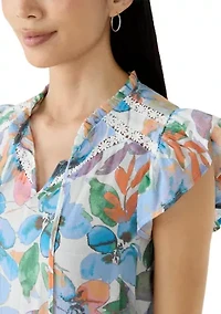 Petite Flutter Sleeve Top