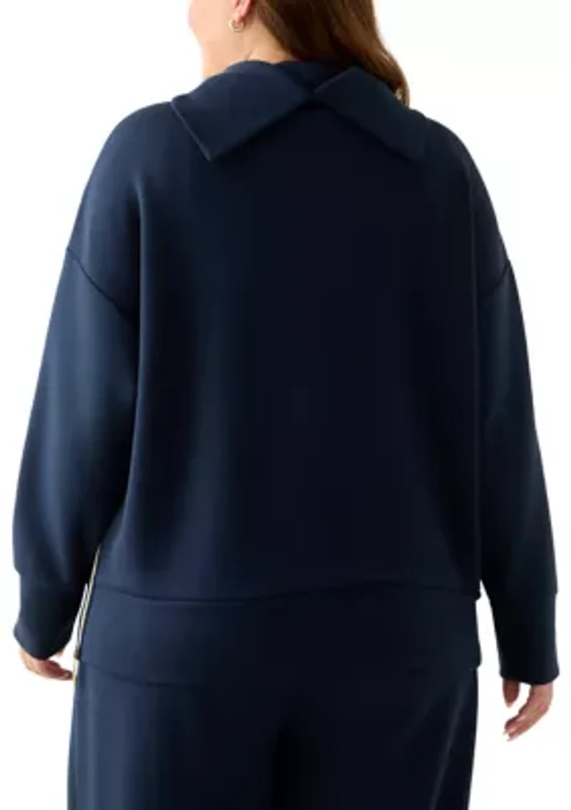 Plus Freeflow Cowl Neck Sweater with Zippers