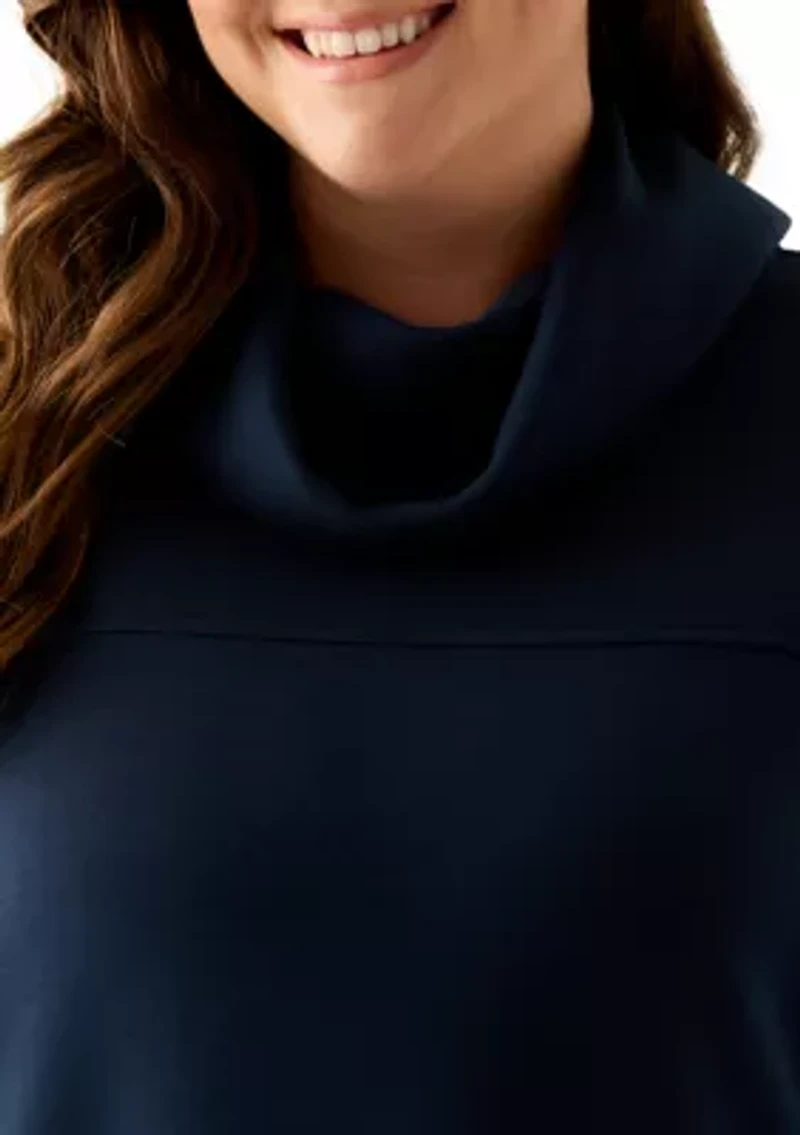 Plus Freeflow Cowl Neck Sweater with Zippers