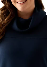 Plus Freeflow Cowl Neck Sweater with Zippers