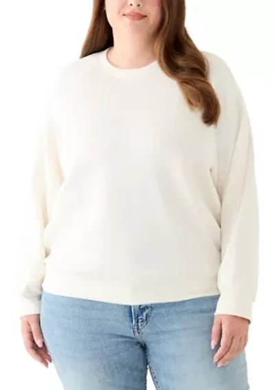 Plus Seamed Scuba Crew Neck Pullover