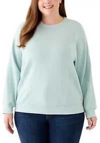 Plus Seamed Scuba Crew Neck Pullover