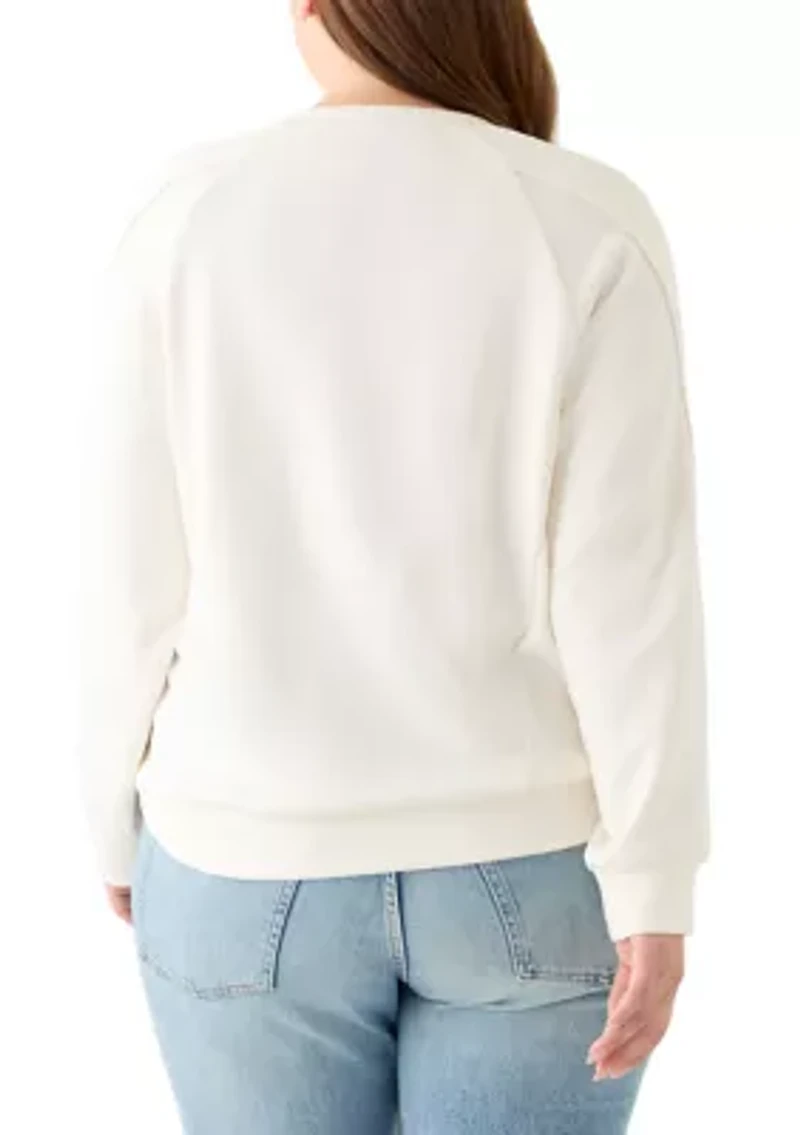 Plus Seamed Scuba Crew Neck Pullover