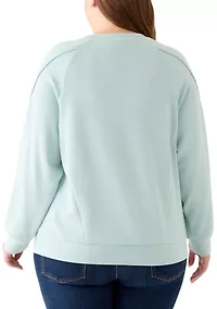 Plus Seamed Scuba Crew Neck Pullover
