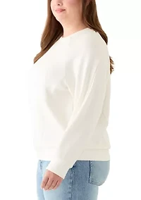 Plus Seamed Scuba Crew Neck Pullover